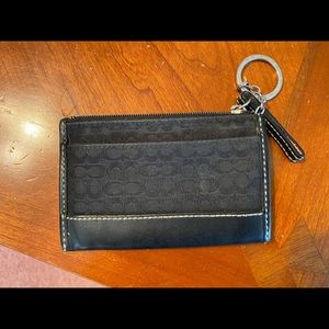 Coach zip mini card wallet keychain